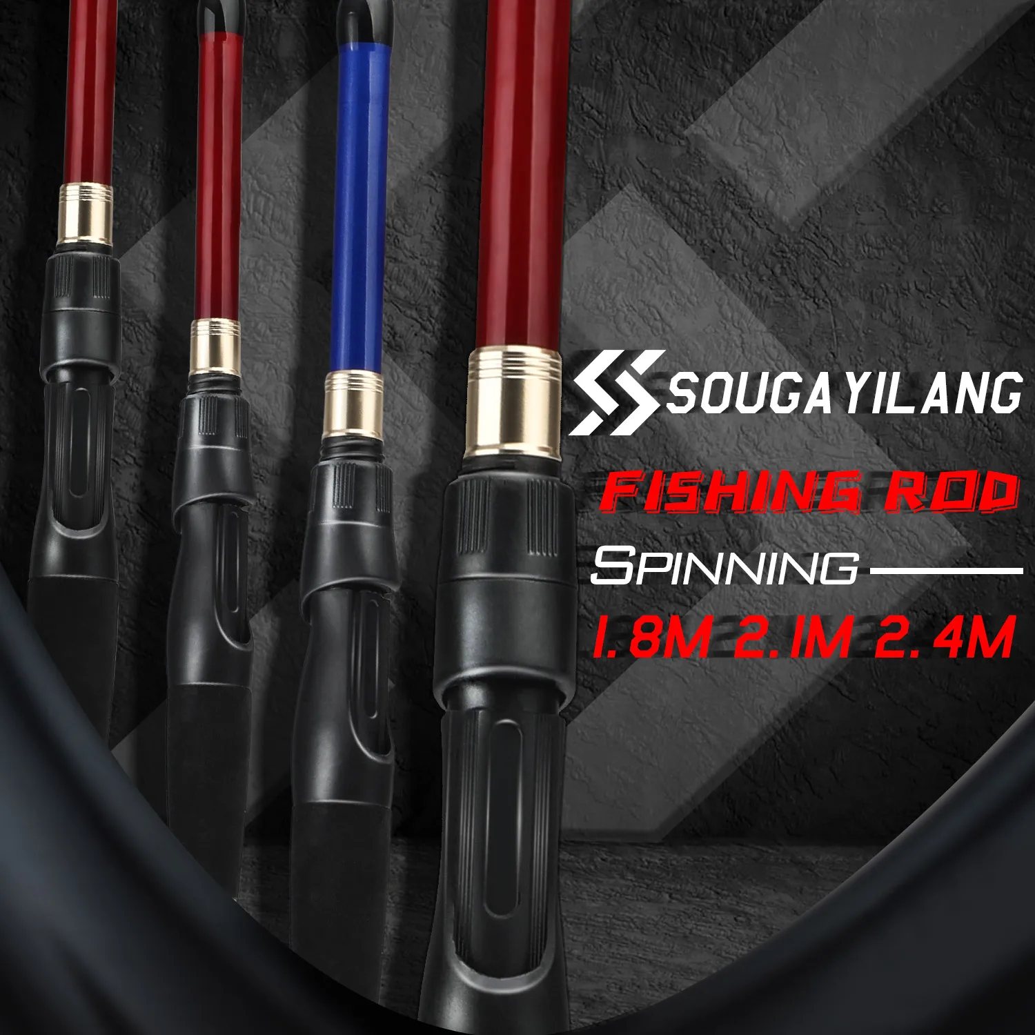 Sougayilang Telescopic Fishing Rod 1.8-2.4m Ultralight Spinning/Casting Rod for Fishing Carbon Fiber Fishing Pole Tackle Pesca