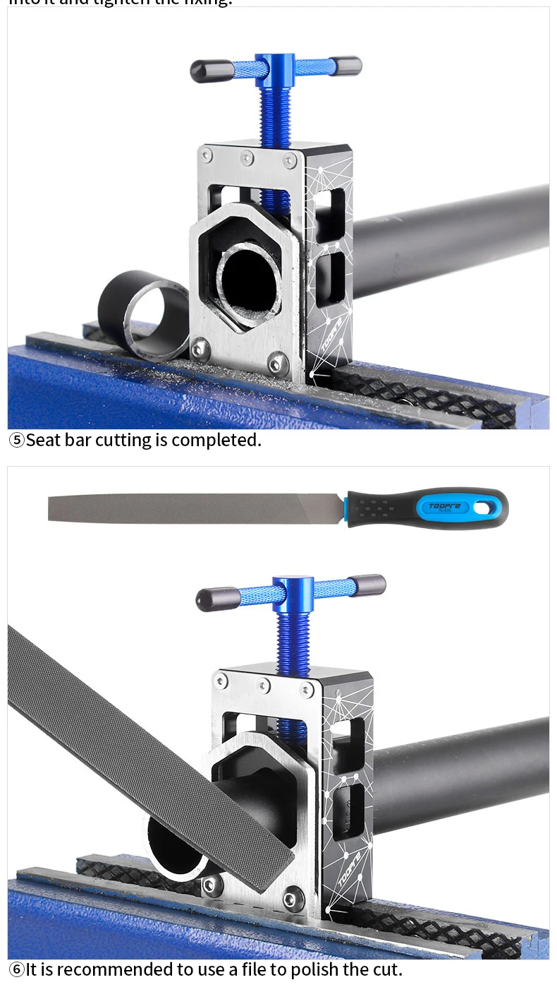 TOOPRE Bicycle Fork Cutoff Tube Holder Road Bike Carbon Fibre Cutoff Tube Tool Seatpost Cutting Saw Bow Bicycle Repair Tool