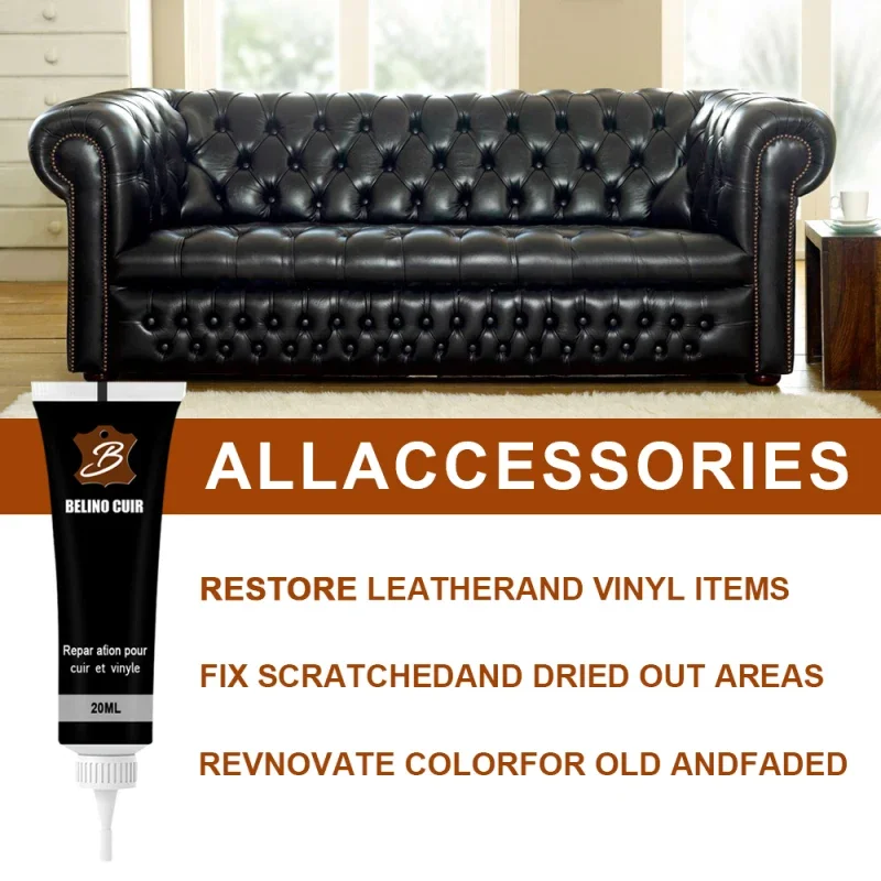 20ml Leather Repair Gel Complementary Colors Repair Scratches Cracks Car Seats Sofa Accessories Kit Home Household Cleaning