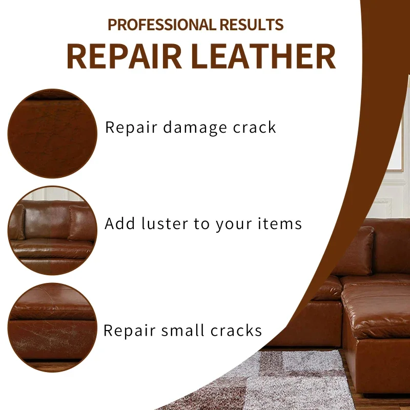 20ml Leather Repair Gel Complementary Colors Repair Scratches Cracks Car Seats Sofa Accessories Kit Home Household Cleaning