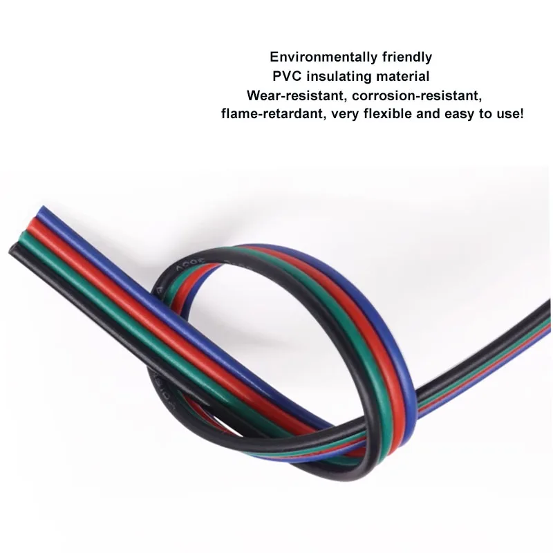 22AWG 20 AWG 2/3/4 Pin Conductor Wire with Spool, PVC 300V 80°C Household Electronics Wire (32.8FT) for LED Strip Cables