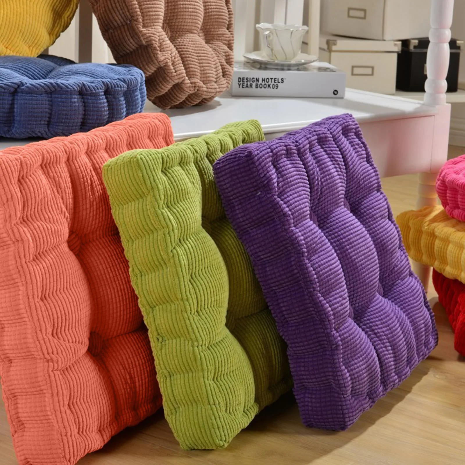Meditation Floor Square Pillow For Seating On Floor Solid Tufted Thick Pad Cushion For Yoga Balcony Chair Seat Cushions