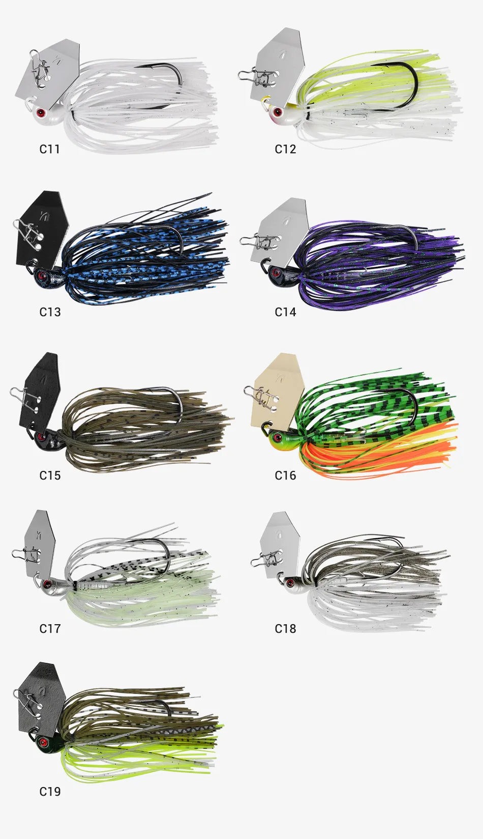 Noeby Chatterbait 10.5g 14g 21g 28g 35g Bladed Jig Needle Stinger Hook Vibration Wire Power Bait Pike Bass Jig Fishing Lure