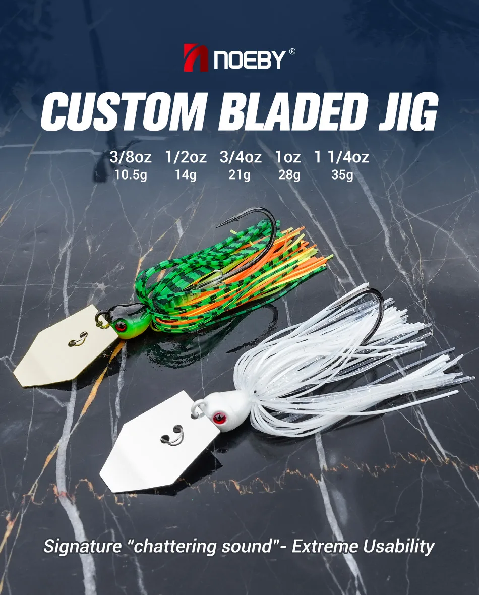 Noeby Chatterbait 10.5g 14g 21g 28g 35g Bladed Jig Needle Stinger Hook Vibration Wire Power Bait Pike Bass Jig Fishing Lure