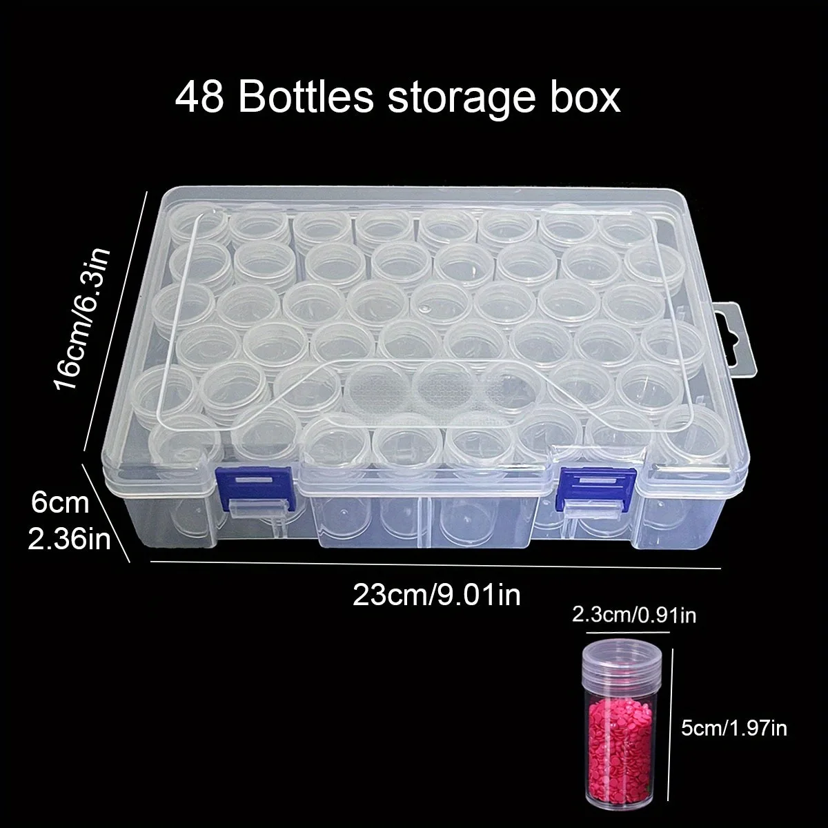 1pc 24/38/48/60/80 Slots Plastic Storage Box, DIY Diamond Painting Beads Charms Jewelry Accessories Organizer Box