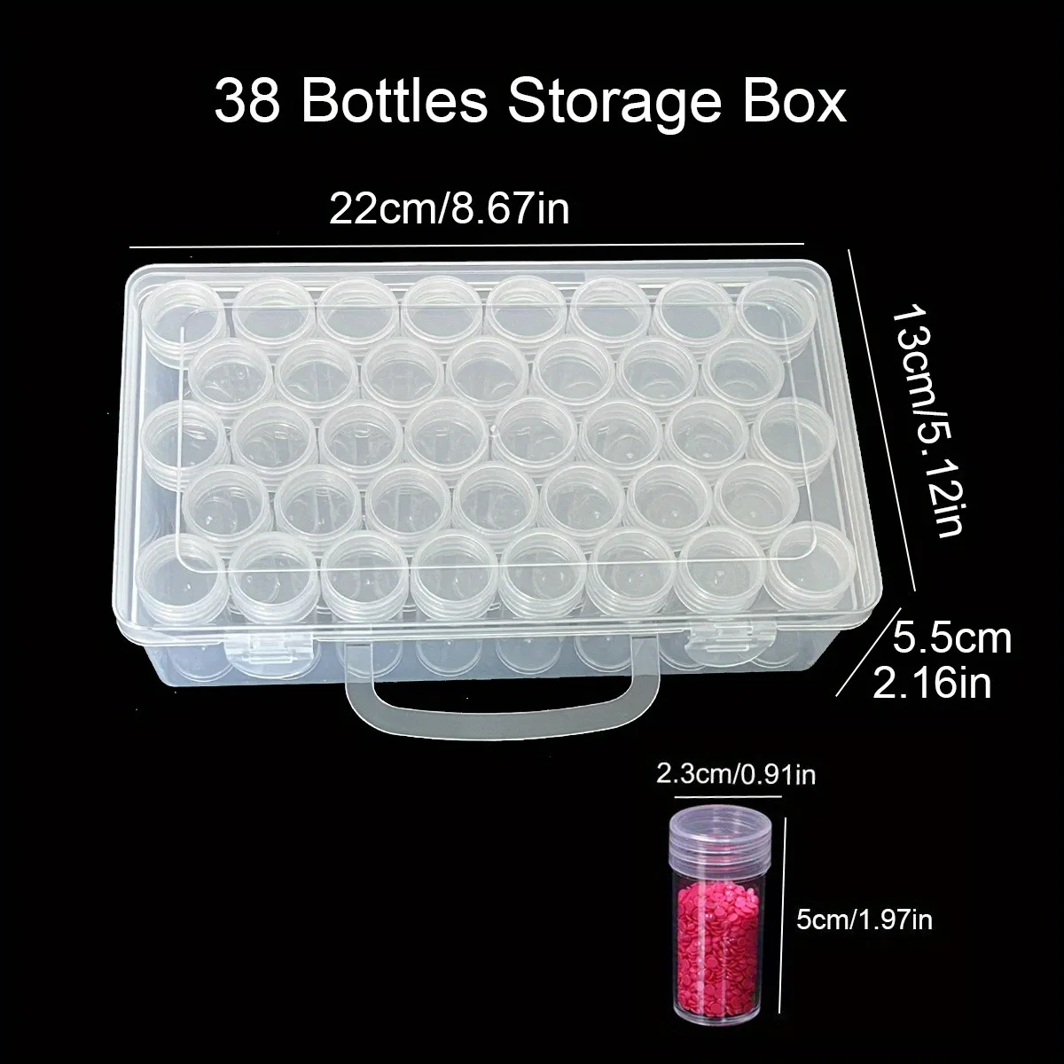 1pc 24/38/48/60/80 Slots Plastic Storage Box, DIY Diamond Painting Beads Charms Jewelry Accessories Organizer Box