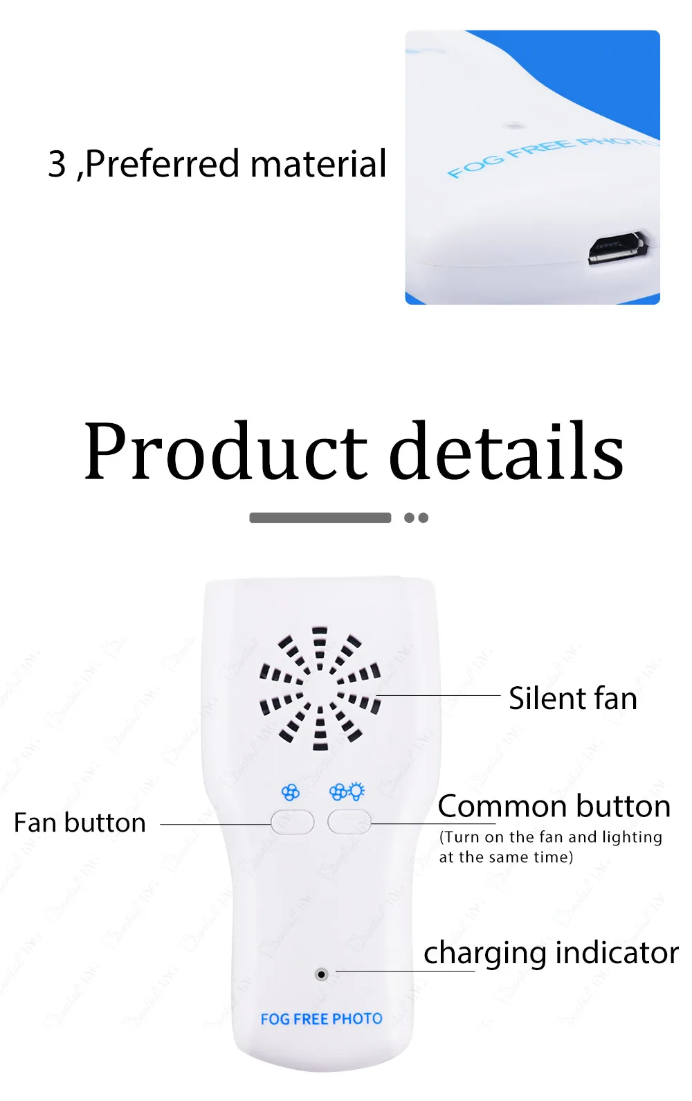 Dental Anti-Fog Mirrors Set Mirror With LED Light Orthodontic Reflectors Fog Free Intraoral Photography Stainless Steel Dentist