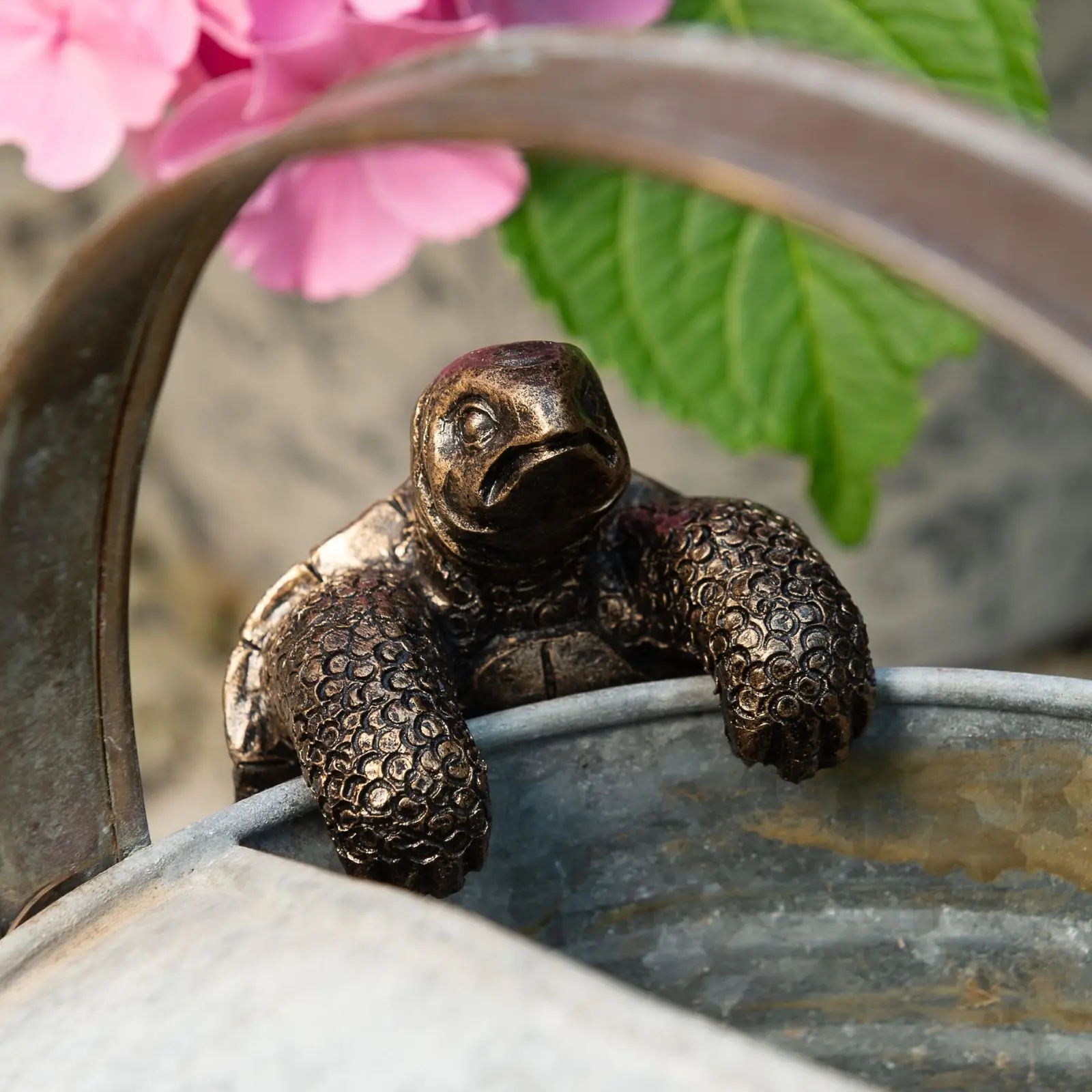 Rustic Resin Turtle Planter Pendant, Garden Statue, Outdoor Bonsai Flower Pot Decor, Creative Turtle Sculpture For Garden