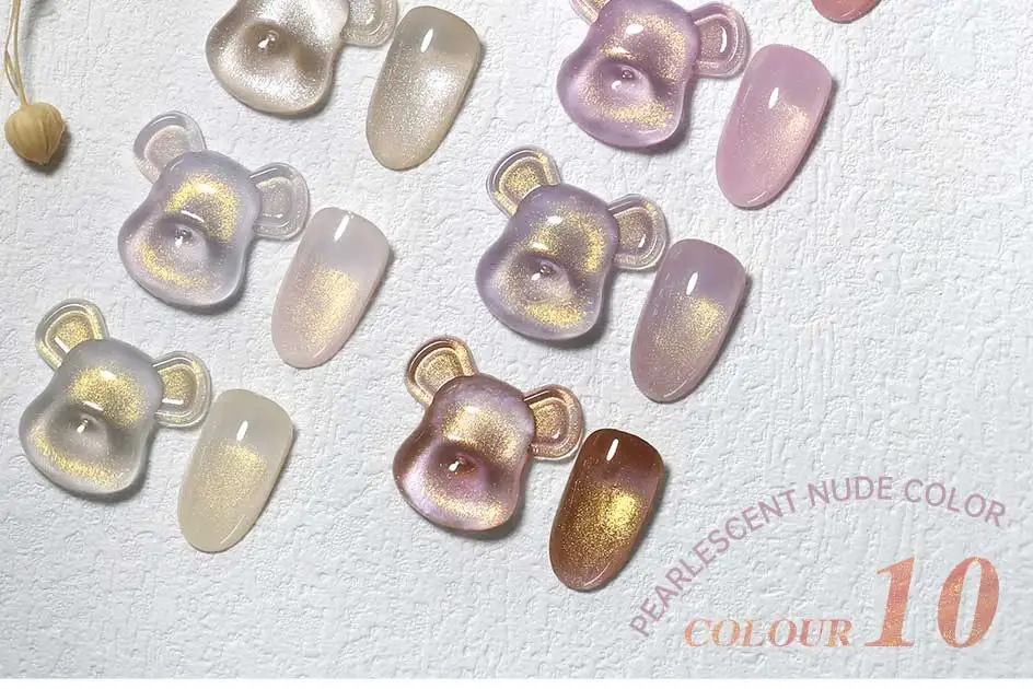 Clou Beaute Iridescent Pearl Effect Glitter Color Gel Nail Polish Auroras UV Gel Varnish Semi Permanent Manicure Thread Shell