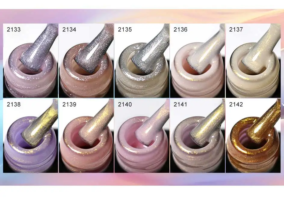 Clou Beaute Iridescent Pearl Effect Glitter Color Gel Nail Polish Auroras UV Gel Varnish Semi Permanent Manicure Thread Shell