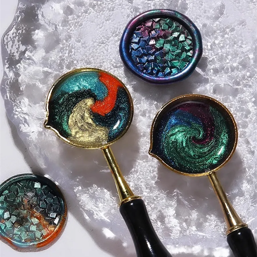 100pcs/bag Aurora Sunflower Mixed Color Sealing Wax Beads, for Wedding Invitations, Envelopes,Wine Gift Packaging