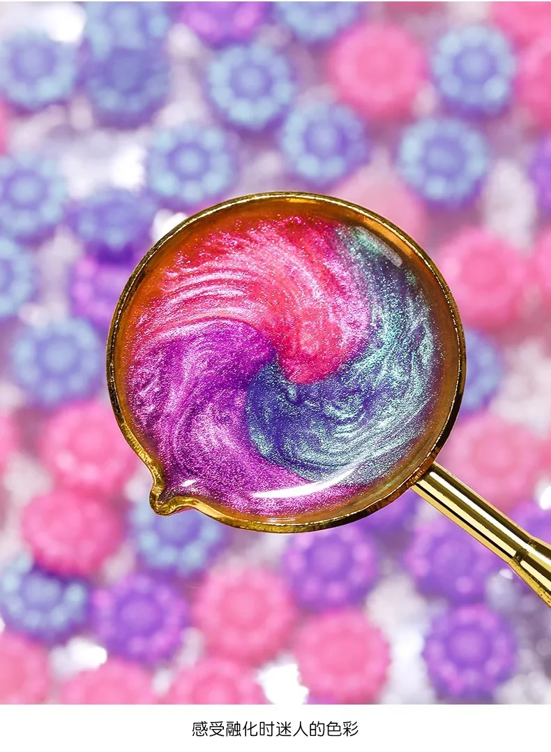 100pcs/bag Aurora Sunflower Mixed Color Sealing Wax Beads, for Wedding Invitations, Envelopes,Wine Gift Packaging