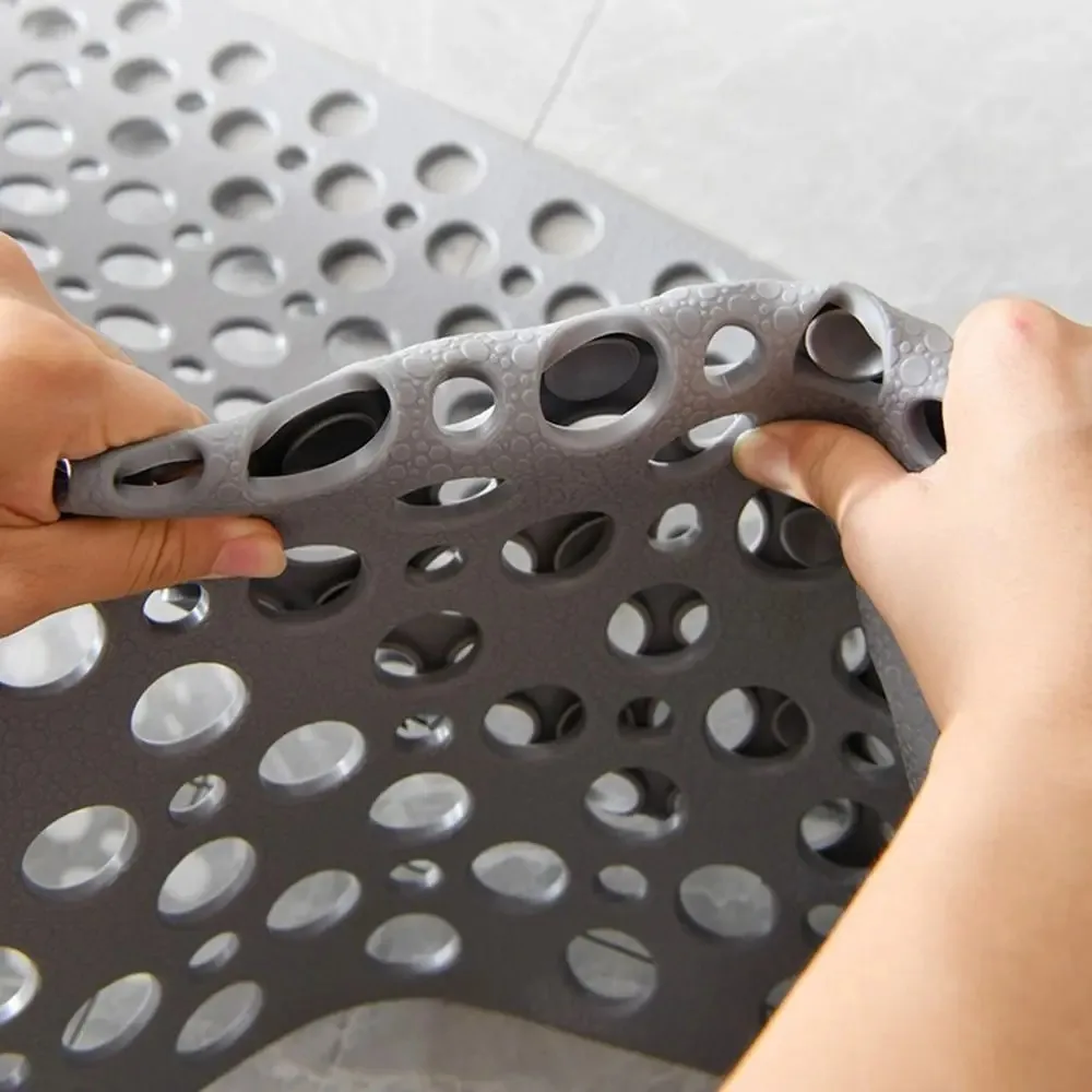 Slip Anti Mould Rubber Anti Slip Bath Mat with Drain Holes Machine Washable Antibacterial Resistant Shower Mat for Shower or Tub