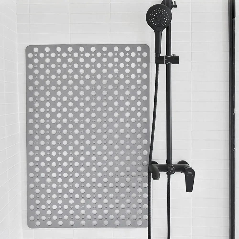 Slip Anti Mould Rubber Anti Slip Bath Mat with Drain Holes Machine Washable Antibacterial Resistant Shower Mat for Shower or Tub