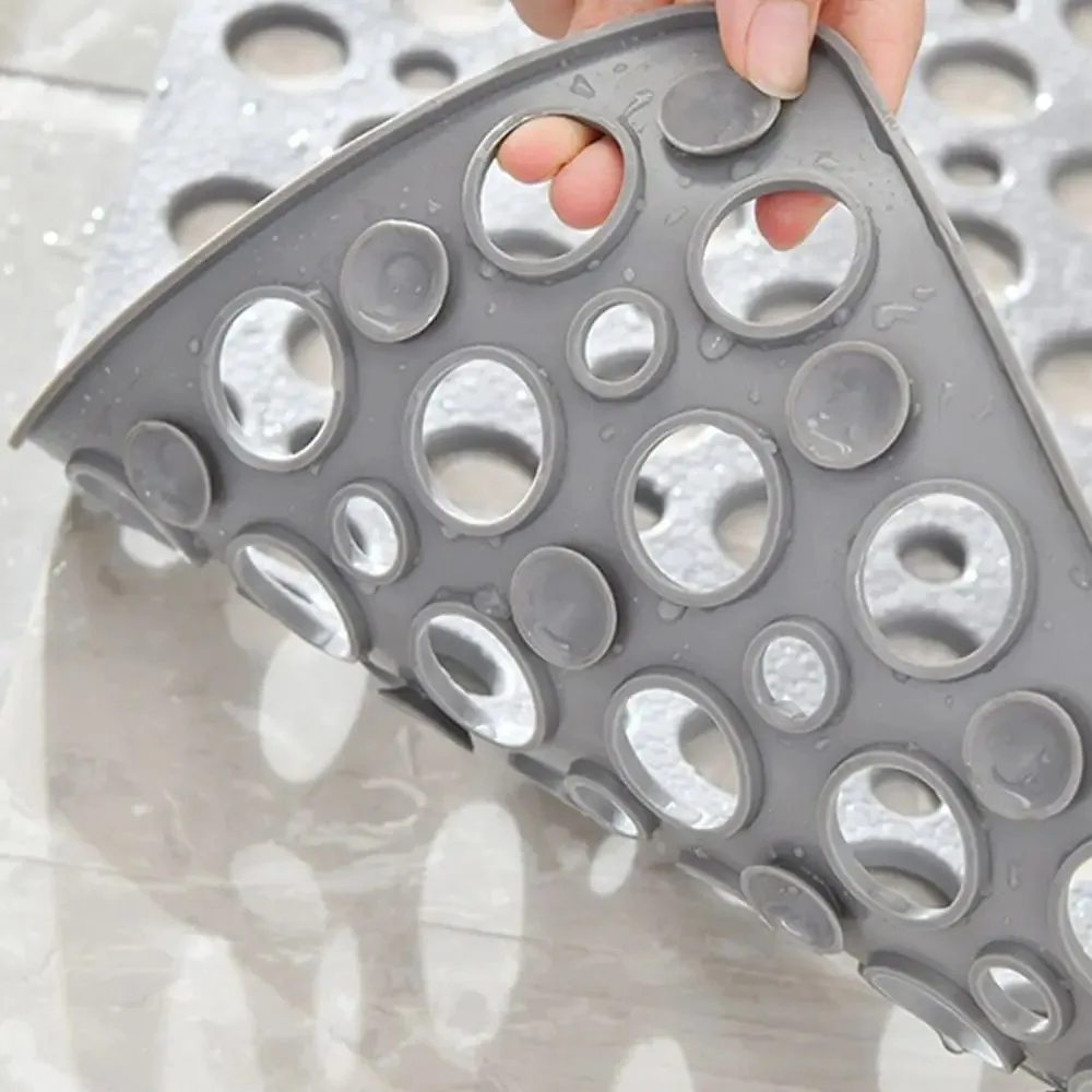Slip Anti Mould Rubber Anti Slip Bath Mat with Drain Holes Machine Washable Antibacterial Resistant Shower Mat for Shower or Tub
