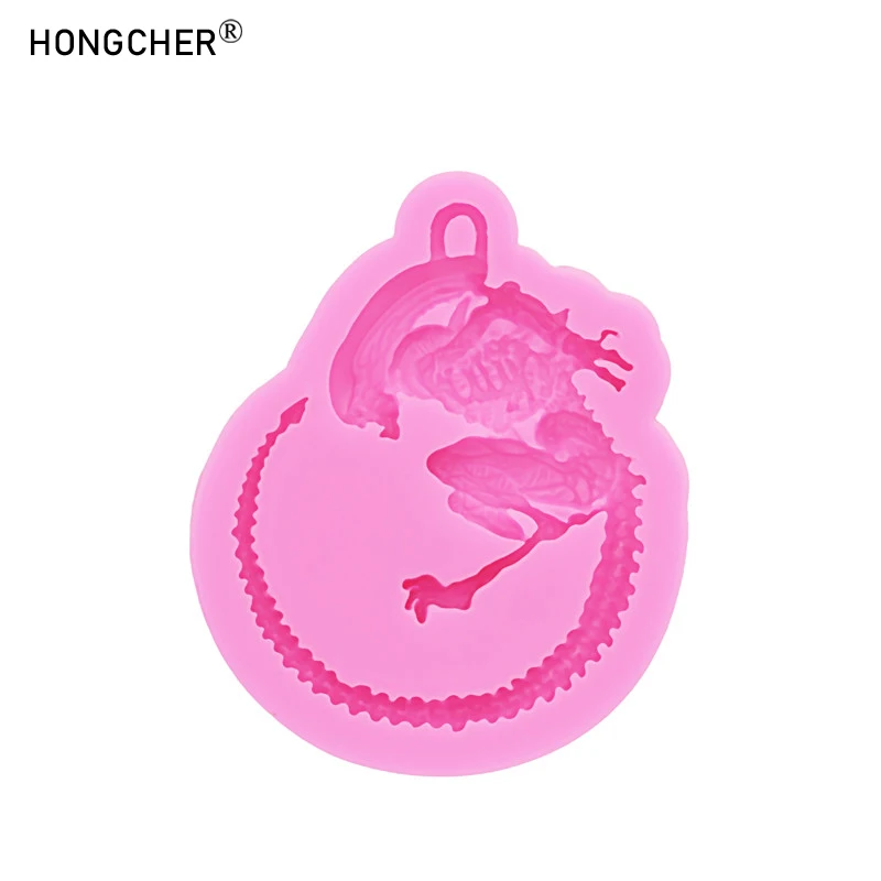 Alien Keychain Bag Pendant Silicone Mould Epoxy Resin Necklace Plaster Aromatherapy Decoration Silicone Drip Moulds