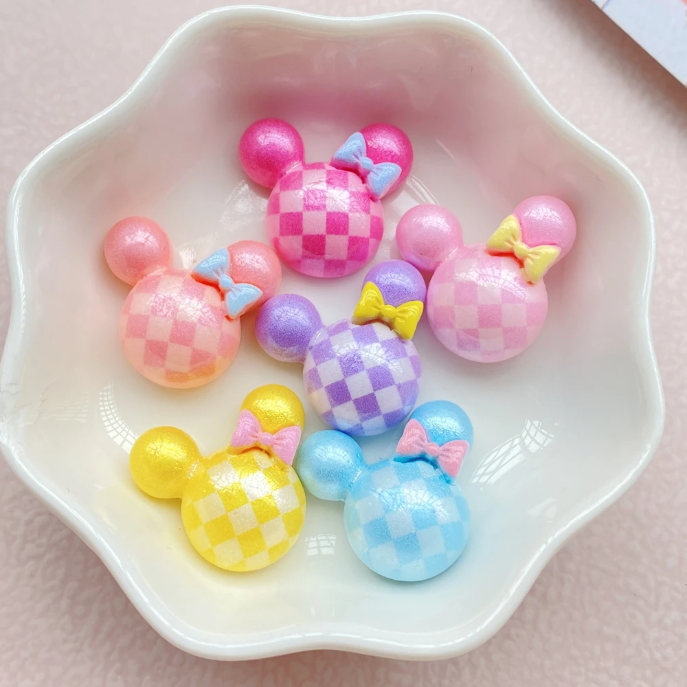 12Pcs New Cute Resin Cartoon Colored Mouse Head Series Flat Back Scrapbooking DIY Jewelry Craft Decoration Accessories