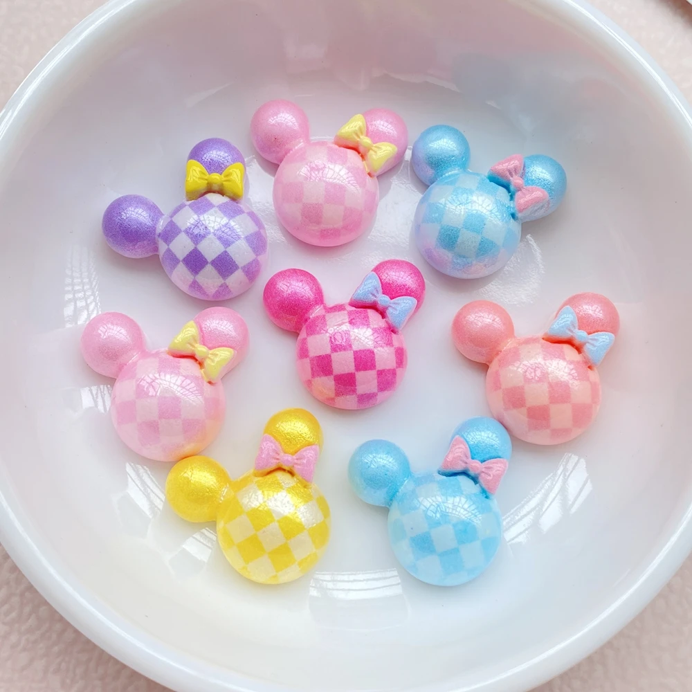 12Pcs New Cute Resin Cartoon Colored Mouse Head Series Flat Back Scrapbooking DIY Jewelry Craft Decoration Accessories