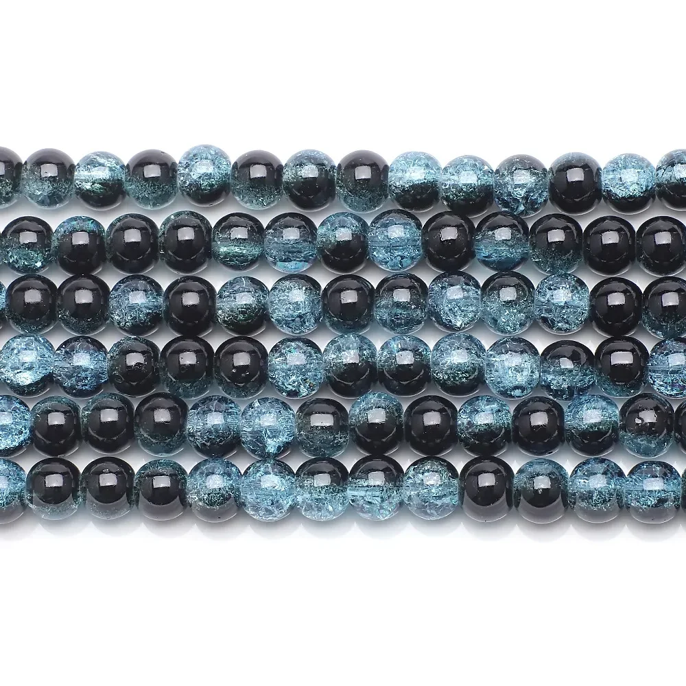 Burst Beads Floral Bead Crystal Glass 8mm100Pcs Two-color Diy Jewelry Accessories Black And Red Christmas Gift Making Materials