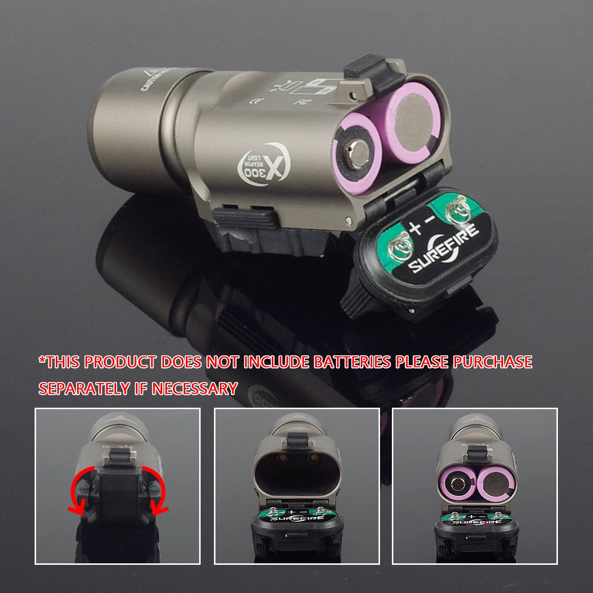 Surefire Light X300 X300U X300UH-B XH35 X300V IR Flashlight Fit 20mm Rail DDualS Switch 600 Lumens Aluminum Constant Momentary