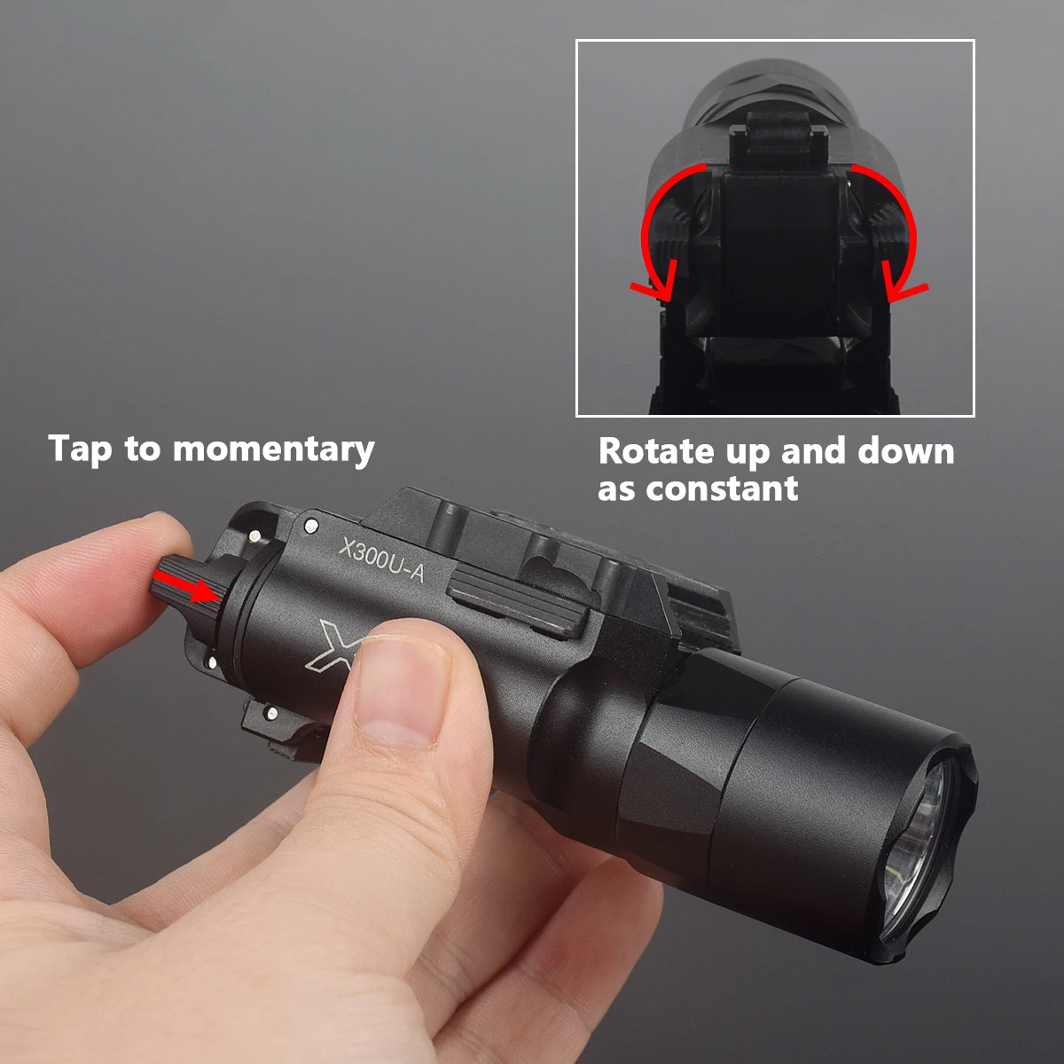 Surefire Light X300 X300U X300UH-B XH35 X300V IR Flashlight Fit 20mm Rail DDualS Switch 600 Lumens Aluminum Constant Momentary