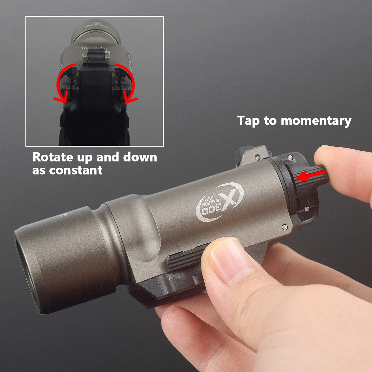 Surefire Light X300 X300U X300UH-B XH35 X300V IR Flashlight Fit 20mm Rail DDualS Switch 600 Lumens Aluminum Constant Momentary