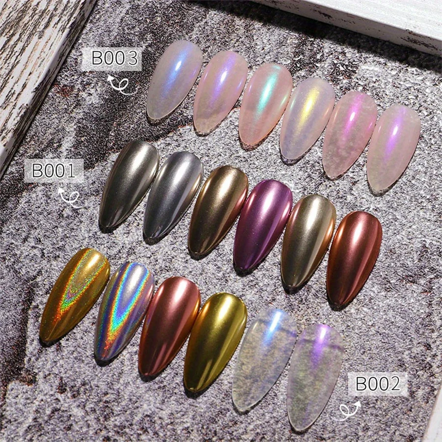 1pc Chrome Nail Powder Nail Art Powder Nail Glitter Mirror Effect Nail Powder Metal Powder for DIY Nail Art Decorations 6 Colors