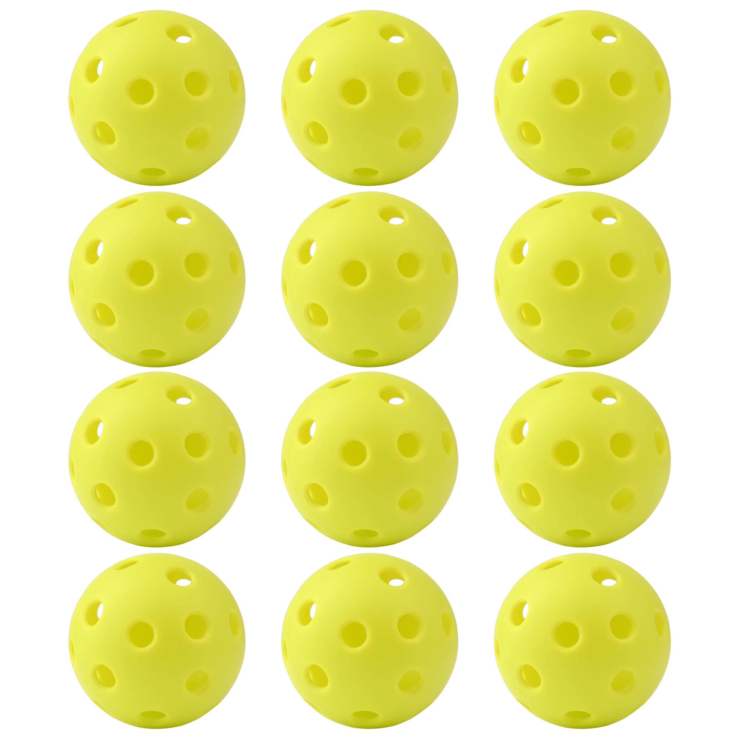 12PCSPickleball BallsDurable & Aerodynamic 40/26 Holes Design Perfect for Competition & TrainingComplete with Storage Mesh Bag