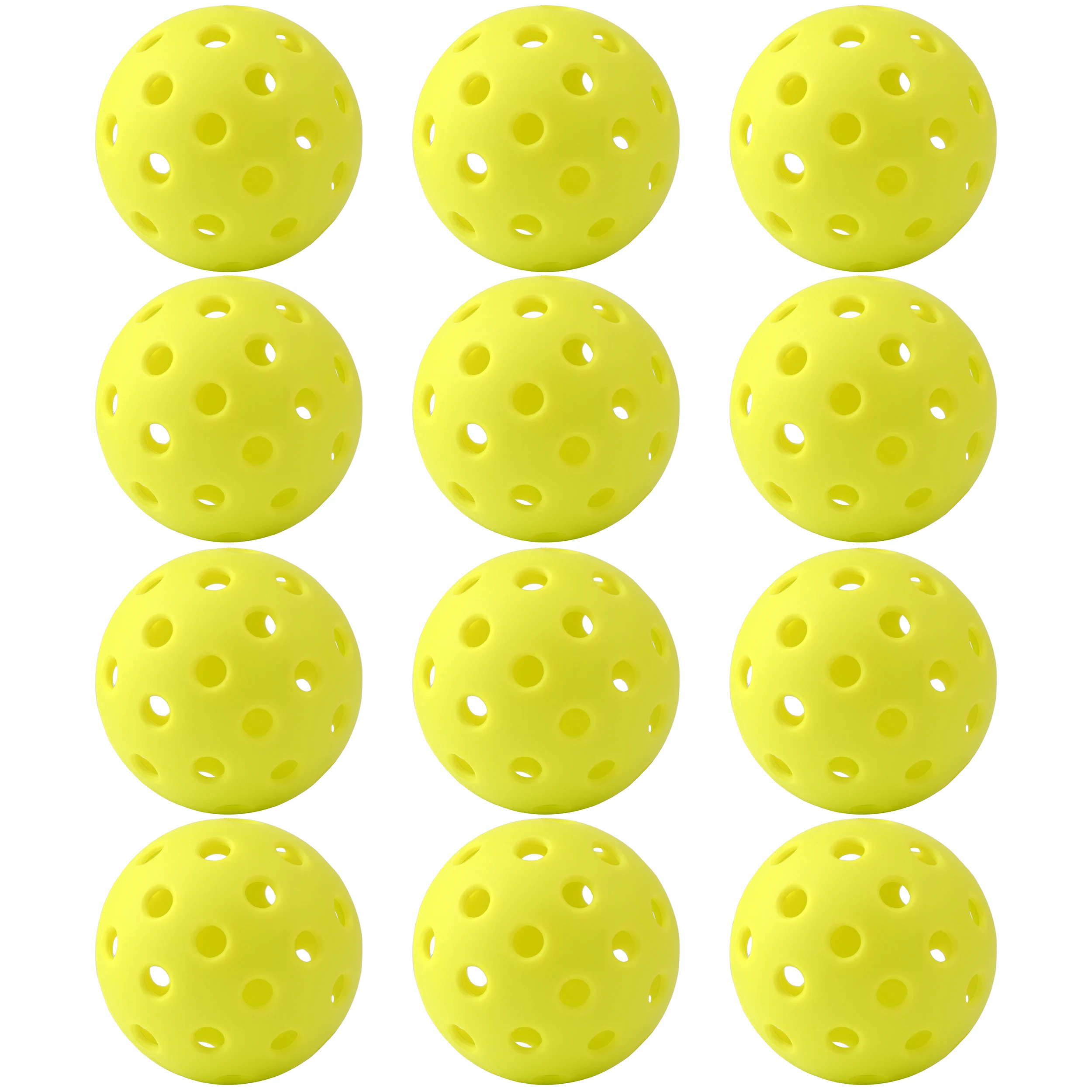 12PCSPickleball BallsDurable & Aerodynamic 40/26 Holes Design Perfect for Competition & TrainingComplete with Storage Mesh Bag