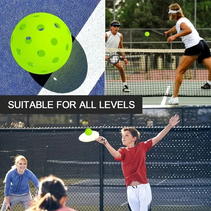 12PCSPickleball BallsDurable & Aerodynamic 40/26 Holes Design Perfect for Competition & TrainingComplete with Storage Mesh Bag