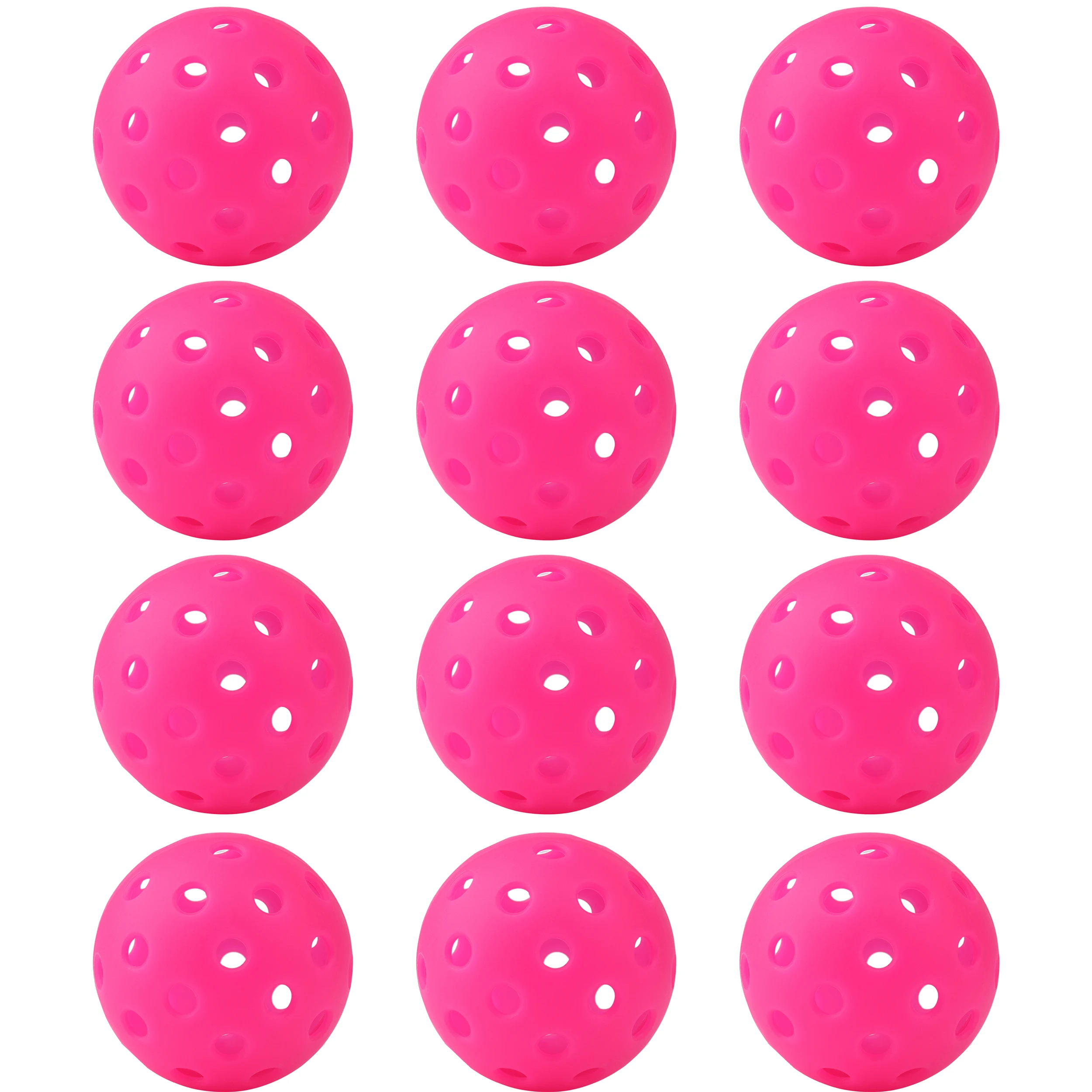 12PCSPickleball BallsDurable & Aerodynamic 40/26 Holes Design Perfect for Competition & TrainingComplete with Storage Mesh Bag