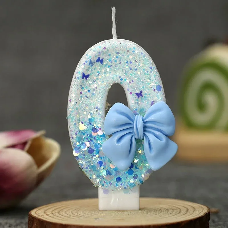 Bow Birthday Candles Number Candle Cake Candle Decoration Baby Shower Party Cake Topper Decor Anniversary Decor