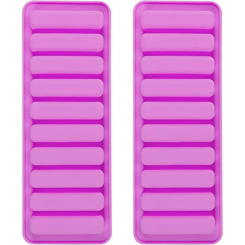 Long Strip Silicone Mold 10 Cavity Finger Shaped Chocolate Rectangular Cereal Chocolate Bar Cookie Ice Cube Trays Baking Tools