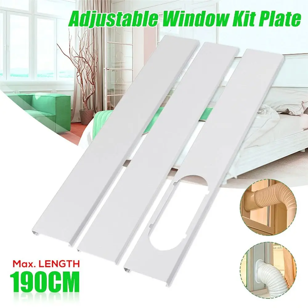 Newest Portable Window Kit Slide Plate Adjustable Adaptor Wind Shield Exhaust Hose Tube Connector Air Conditioner Accessories