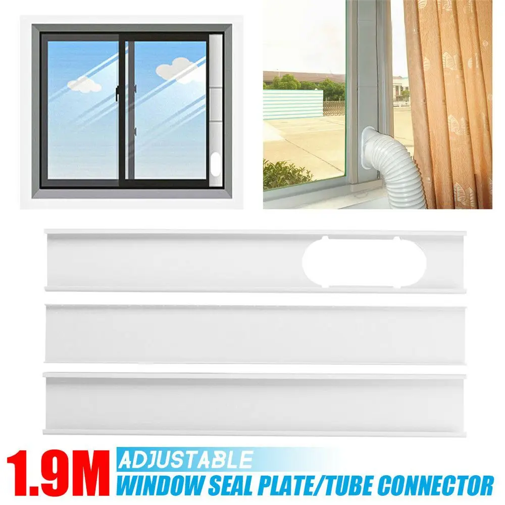 Newest Portable Window Kit Slide Plate Adjustable Adaptor Wind Shield Exhaust Hose Tube Connector Air Conditioner Accessories