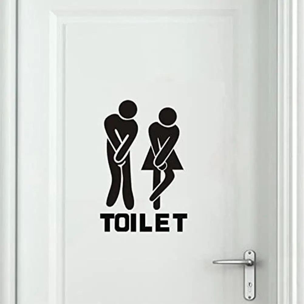 Creative Funny Toilet Wall/Door Stickers Bathroom Decoration Waterproof Decals Vinyl Wallpaper Poster Home Decor The Wall O E0O8
