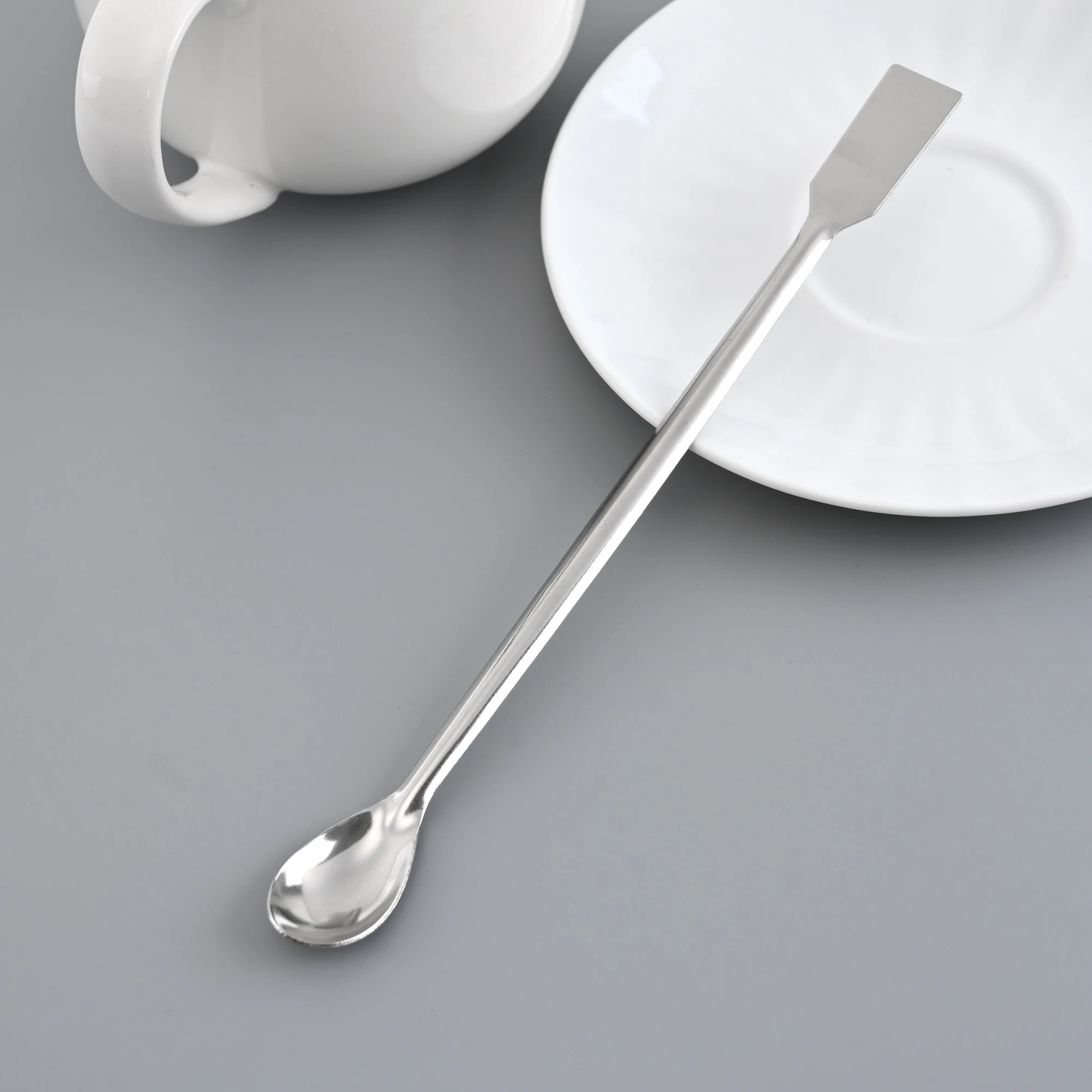 20cm Stainless Steel Lab Spoon Double End Spatula/Laboratory Sampling Spoon Mixing Micro Spatula Scoop