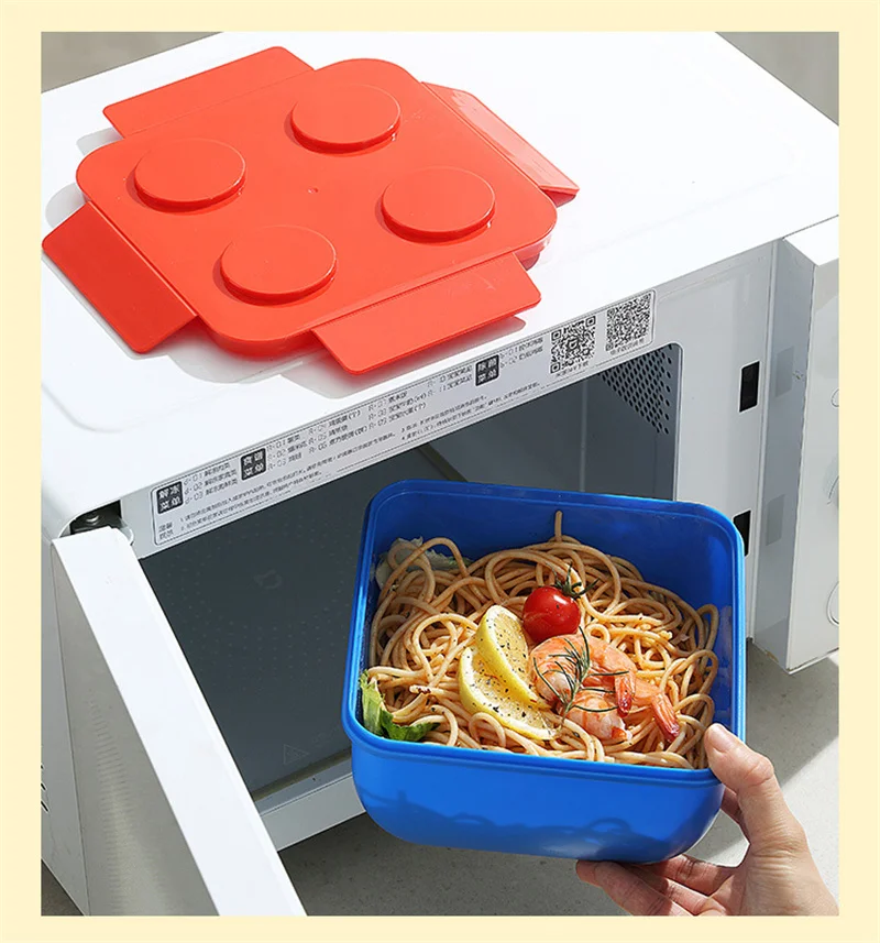 JUSTINLAU Portable Sealed Lunch Box Color Building Blocks Splicing Children's Student Bento Box Fruit Salad Storage Container