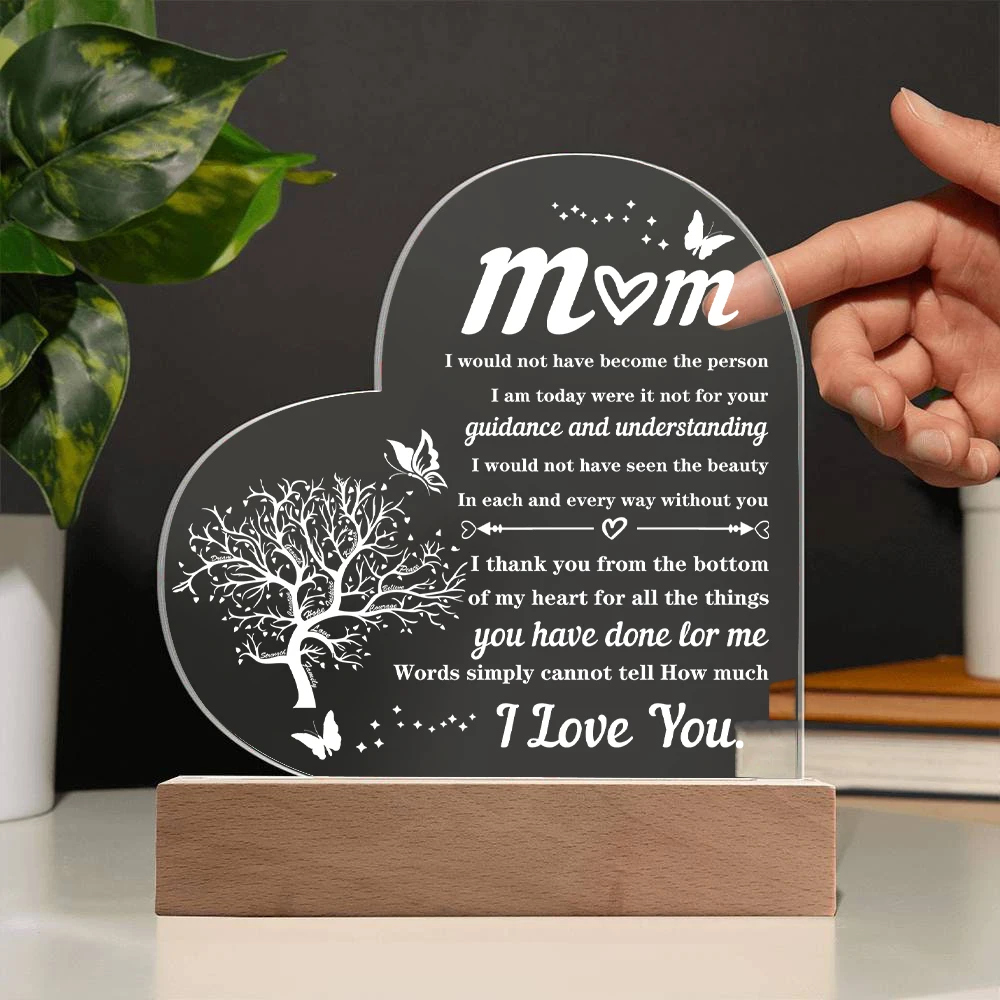 heart transparent Acrylic ornaments decorations gift for my mom birthday present from family souvenir for my mother gift X075