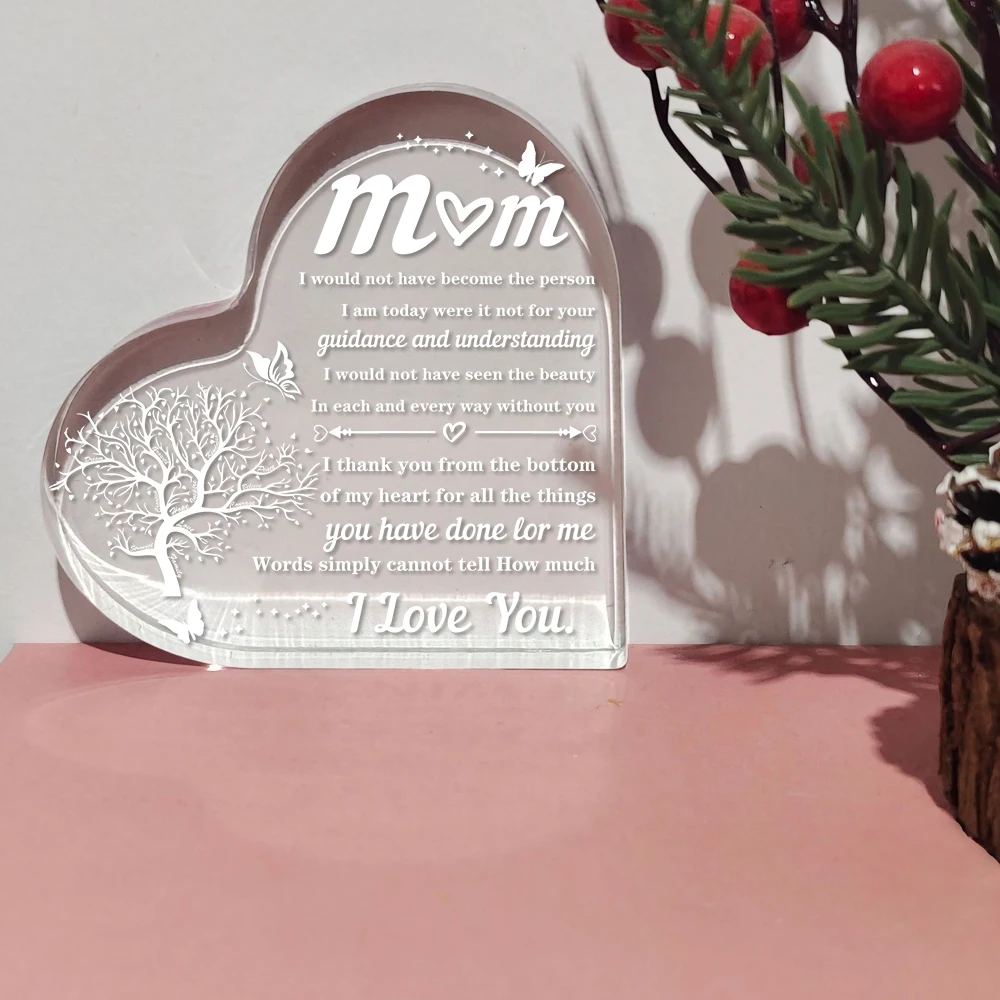 heart transparent Acrylic ornaments decorations gift for my mom birthday present from family souvenir for my mother gift X075