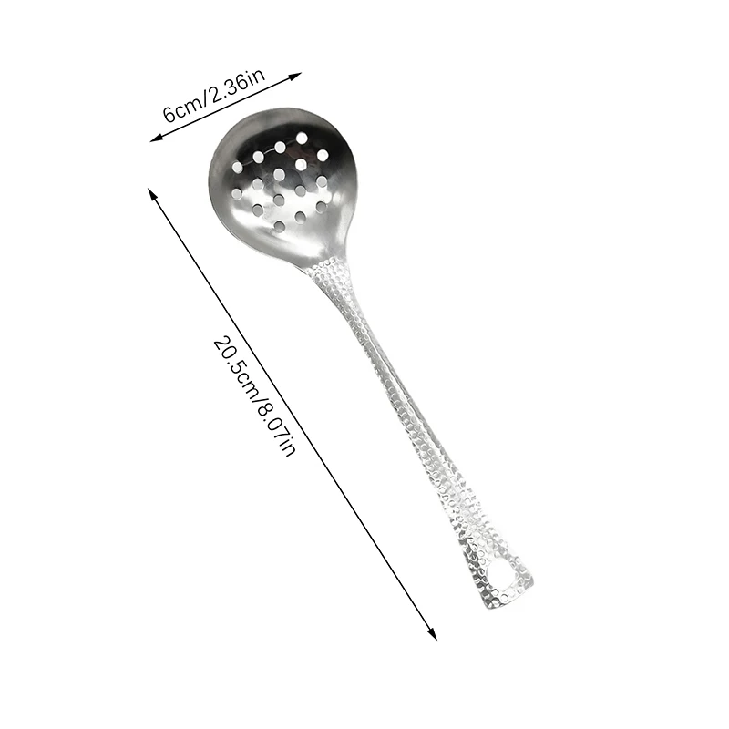 Stainless Steel Soup Ladle Deep Large Capacity Mirror Polished Serving Spoon for Ramen Rice Soup, Solid & Slotted Bowl