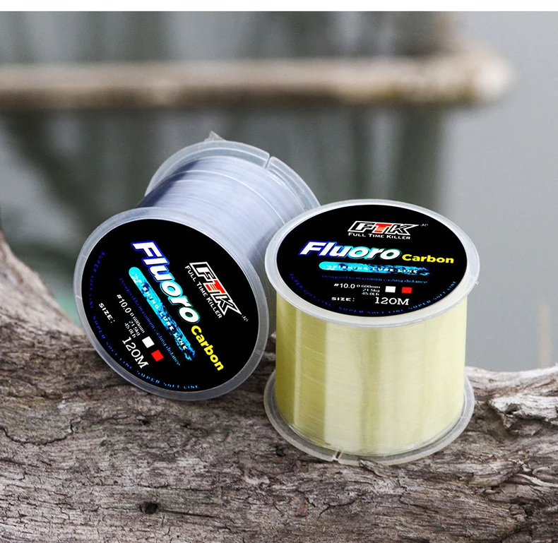 FTK 120m Fishing Line 0.2mm-0.6mm 7.15LB-45LB Fluorocarbon Coating Treatment Process Carbon Surface Nylon Molecules