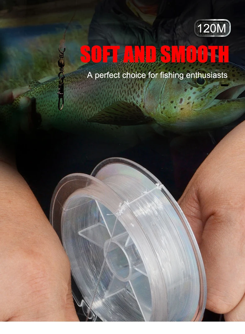 FTK 120m Fishing Line 0.2mm-0.6mm 7.15LB-45LB Fluorocarbon Coating Treatment Process Carbon Surface Nylon Molecules
