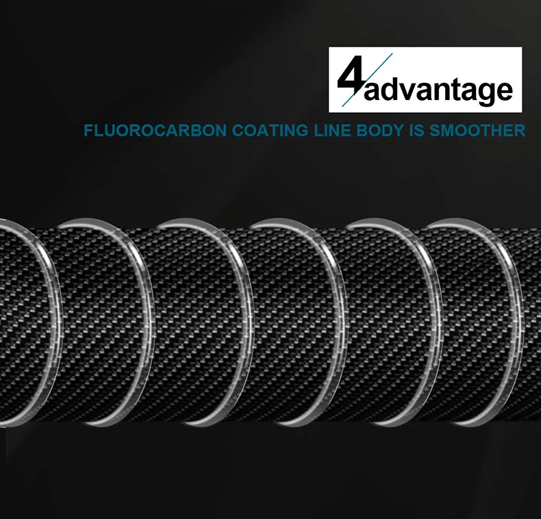 FTK 120m Fishing Line 0.2mm-0.6mm 7.15LB-45LB Fluorocarbon Coating Treatment Process Carbon Surface Nylon Molecules