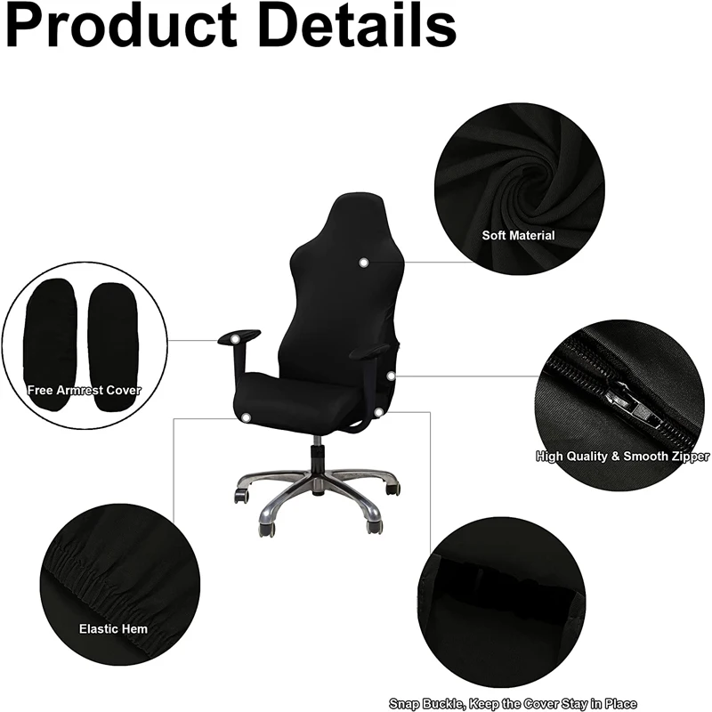 Thick Jacquard Office Computer Game Chair Slipcovers Stretchy Polyester Reclining Racing Gaming Chair Cover
