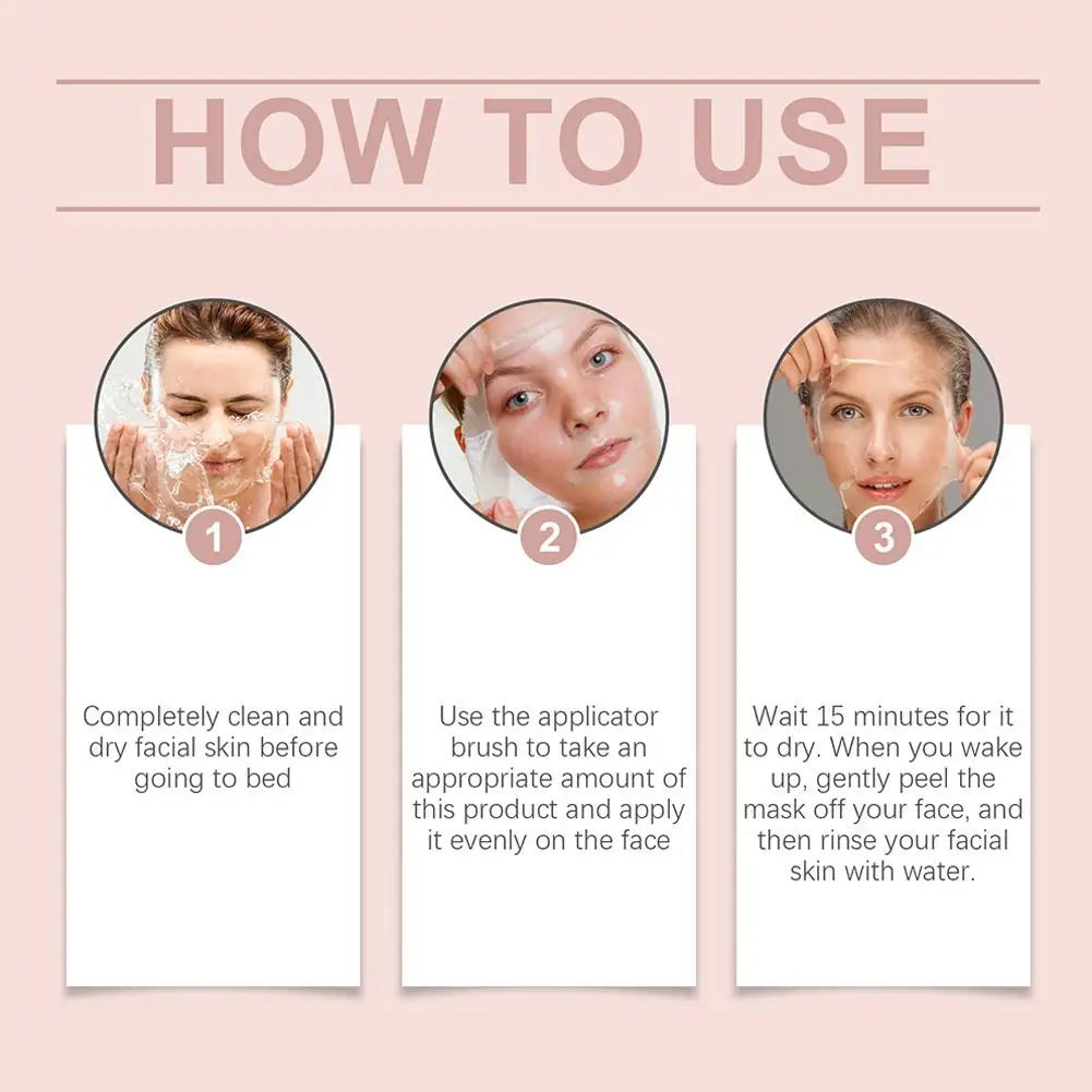 Collagen Overnight Wrapping Peel Off Facial Mask, Korean Collagen Night Wrapping Mask Deeply Hydrates Night Care Mask Cream 75ml