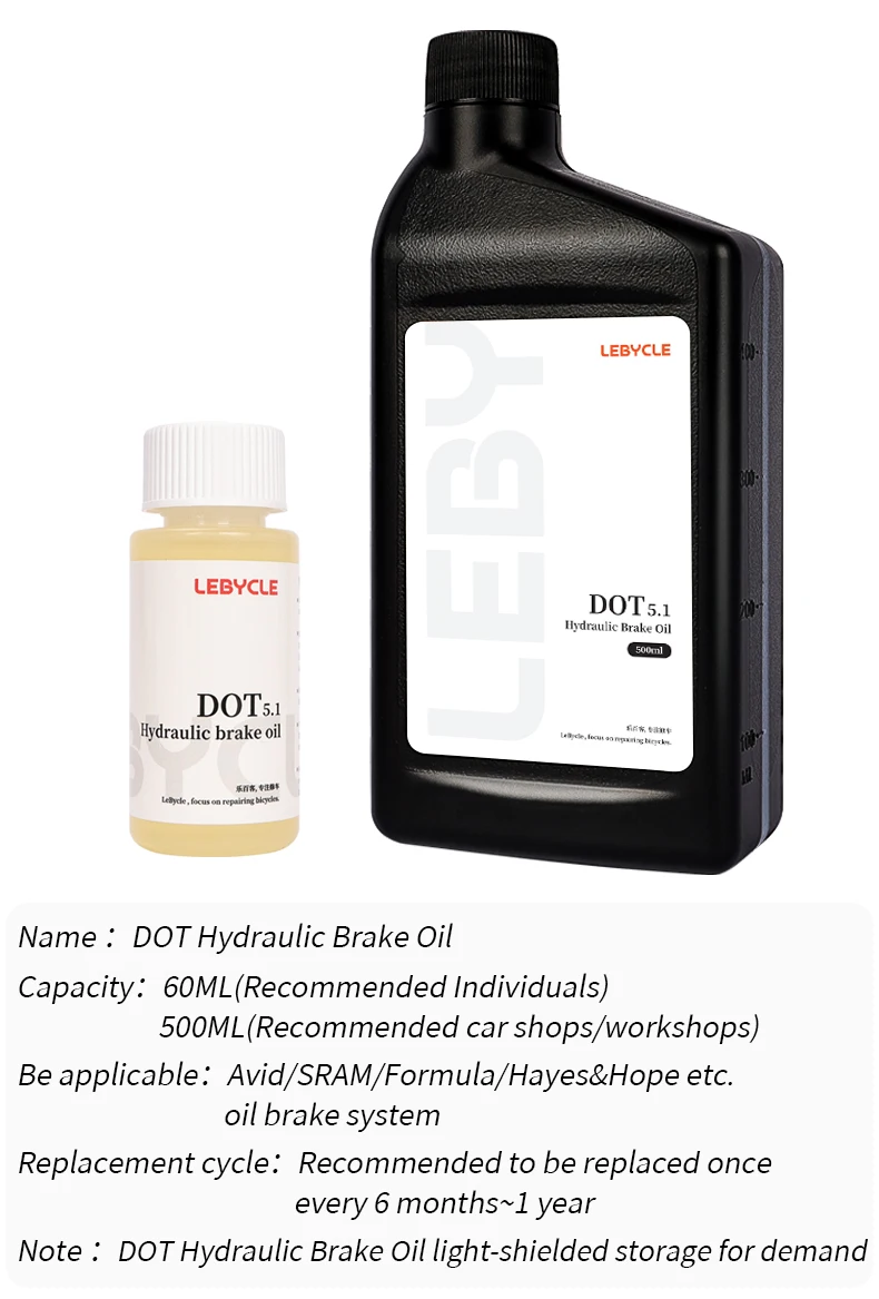 LEBYCLE Bicycle Brake Mineral Oil 60ML DOT Hydraulic Brake Oil 60ML For Shimanod MGUARA Tektro Bike Hydraulic Brake Systems