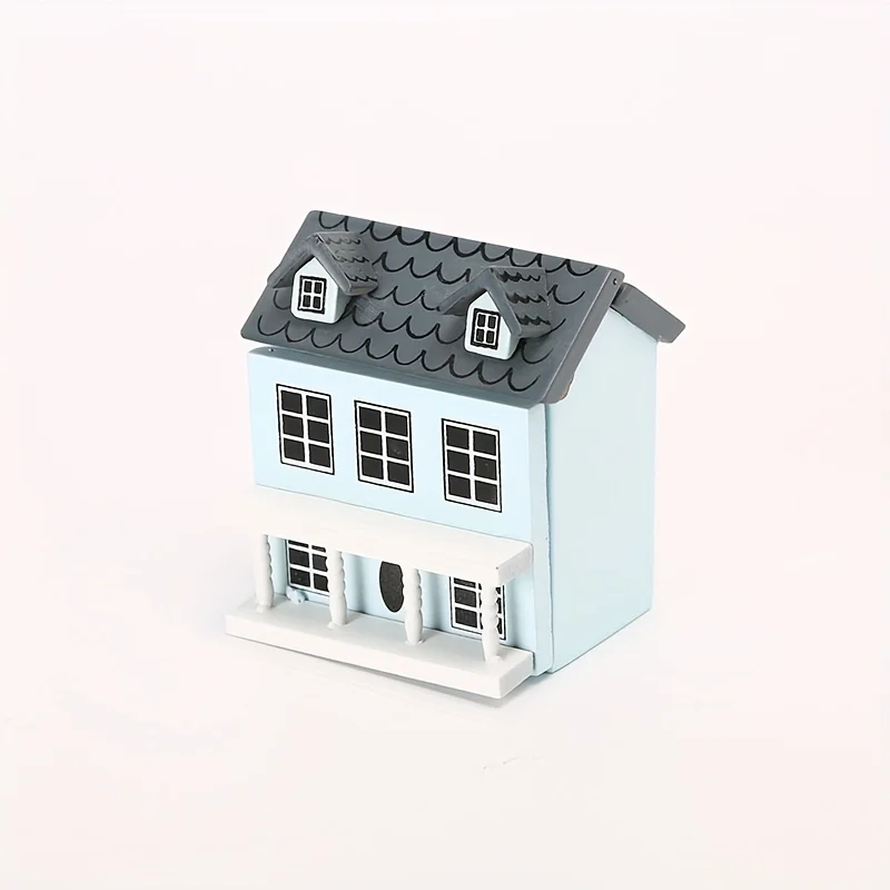 Mini Furniture Pink Blue Wall Grey Top Cute Pocket Villa Small House Mini Furniture Set Perfect Doll House Accessories