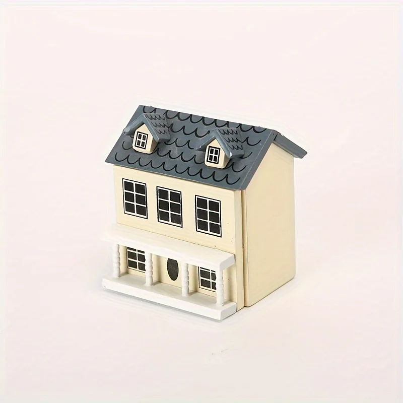 Mini Furniture Pink Blue Wall Grey Top Cute Pocket Villa Small House Mini Furniture Set Perfect Doll House Accessories