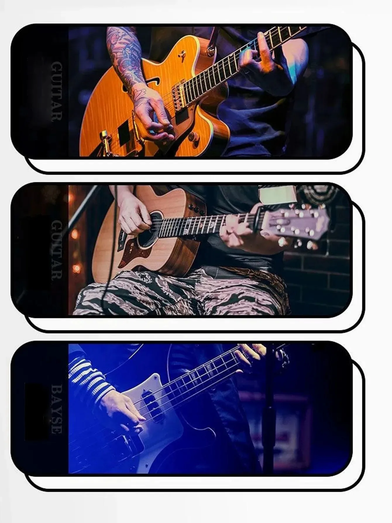 10pcs Guitar Strap for Electric Bass and Acoustic Guitars Include 5 Guitar Picks and 1 Hold and 2 Washers, Gift for Guitarists